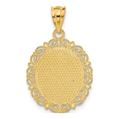 14K Yellow Gold Pisces Zodiac Oval Pendant – view 4