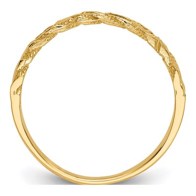 14K Yellow Gold Diamond-Cut Rope Wedding Band – view 3
