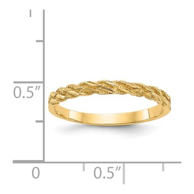 14K Yellow Gold Diamond-Cut Rope Wedding Band – view 4