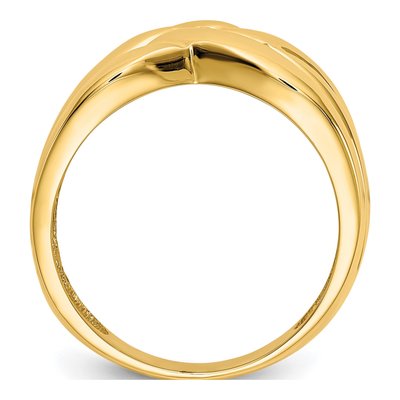 14K Yellow Gold High Woven Dome Ring – view 3