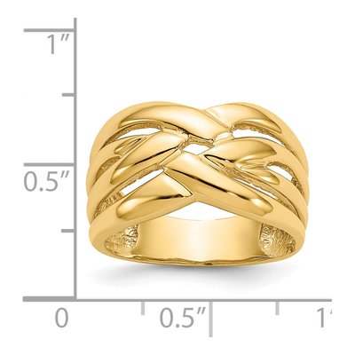 14K Yellow Gold High Woven Dome Ring – view 4