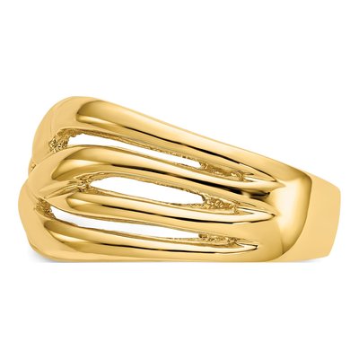 14K Yellow Gold High Woven Dome Ring – view 5