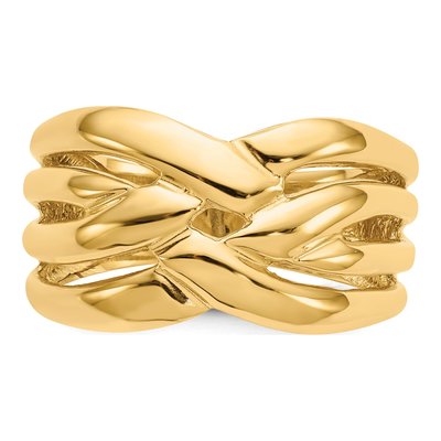 14K Yellow Gold High Woven Dome Ring – view 6
