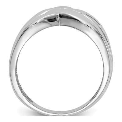14K White Gold Woven Dome Fashion Ring – view 2