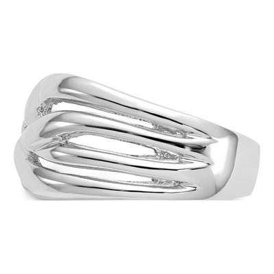 14K White Gold Woven Dome Fashion Ring – view 3