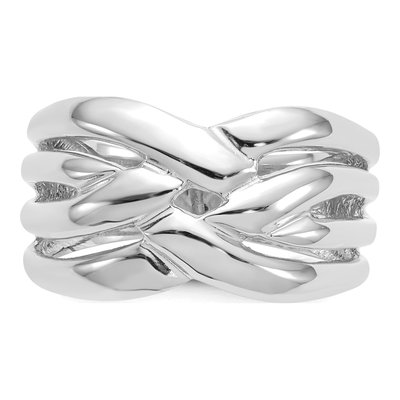 14K White Gold Woven Dome Fashion Ring – view 4