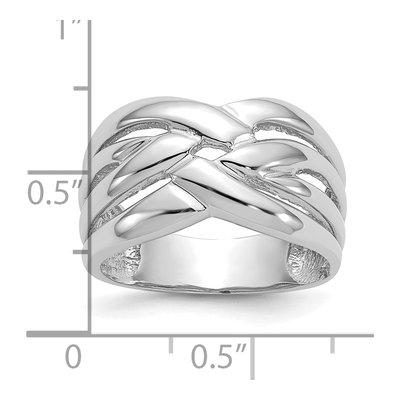 14K White Gold Woven Dome Fashion Ring – view 5