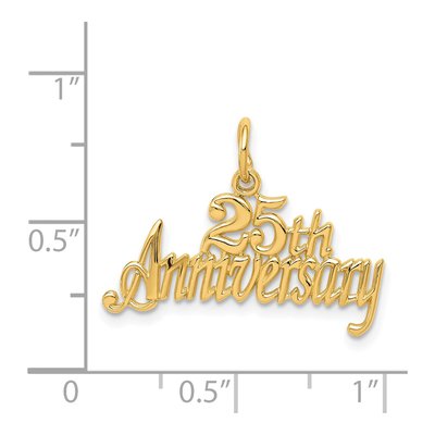 14K Yellow Gold 25th Anniversary Pendant – view 5