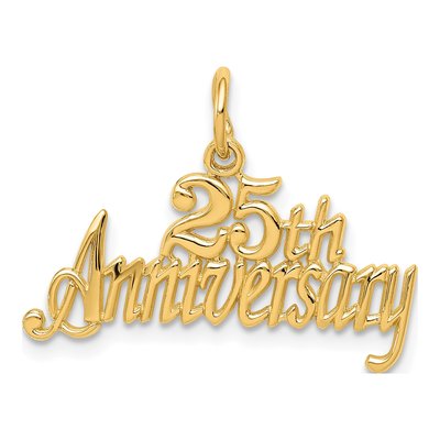 14K Yellow Gold 25th Anniversary Pendant