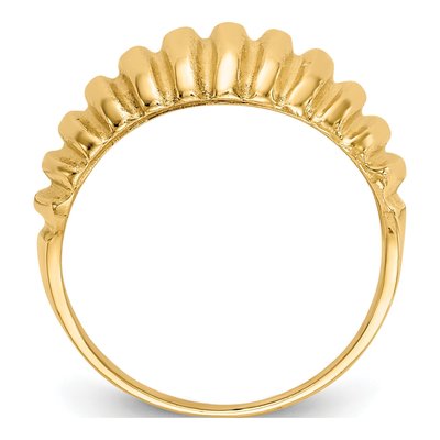 14K Yellow Gold Ribbed Dome Ring – view 3