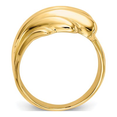 14K Yellow Gold Wave Dome Ring – view 3
