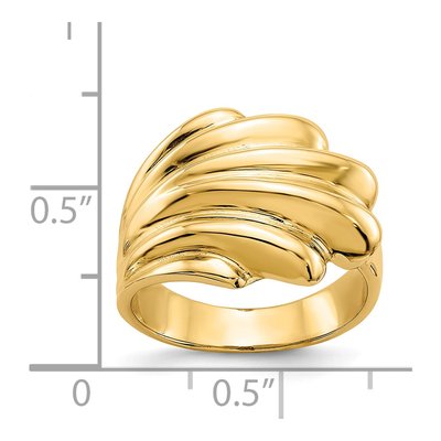 14K Yellow Gold Wave Dome Ring – view 4