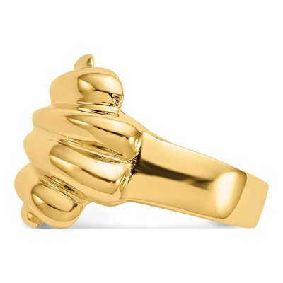 14K Yellow Gold Wave Dome Ring – view 5