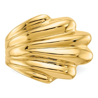 14K Yellow Gold Wave Dome Ring – view 6