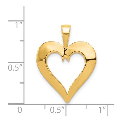 14K Yellow Gold Heart Pendant – view 5