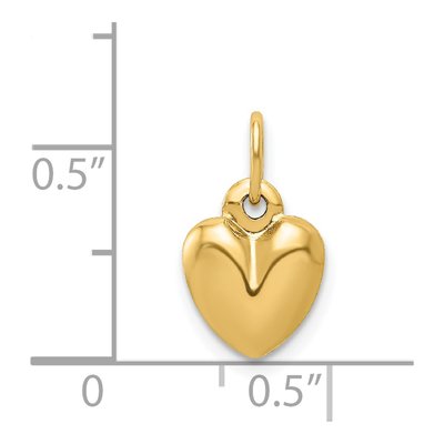 14K Yellow Gold Puffed Heart Charm – view 4