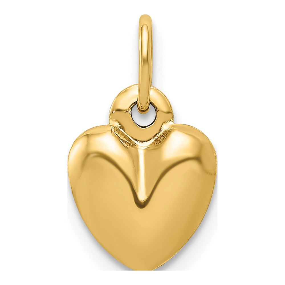 14K Yellow Gold Puffed Heart Charm