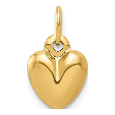 14K Yellow Gold Puffed Heart Charm