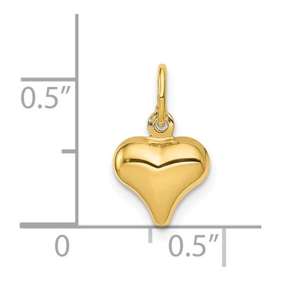 14K Yellow Gold Puffed Heart Charm – view 4
