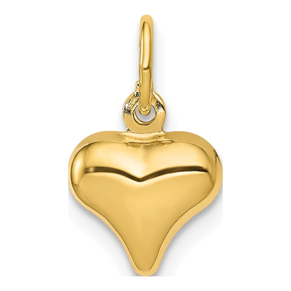 14K Yellow Gold Puffed Heart Charm