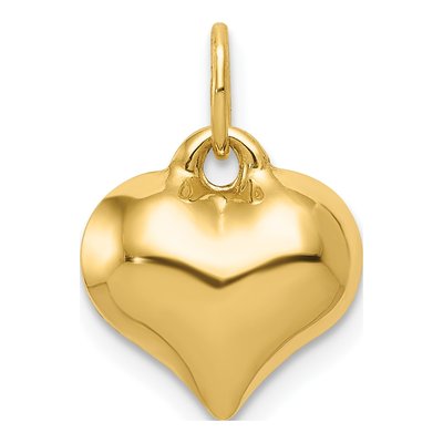 14K Yellow Gold Puffed Heart Pendant