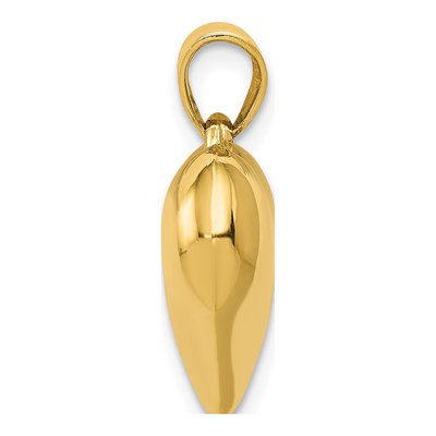 14K Yellow Gold Puffed Heart Pendant – view 3