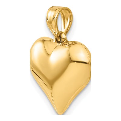 14K Yellow Gold Puffed Heart Pendant – view 6