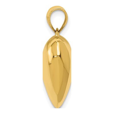 14K Yellow Gold Puffed Heart Pendant – view 3