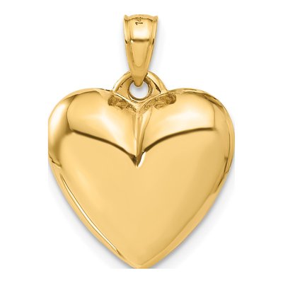 14K Yellow Gold Puffed Heart Pendant – view 4