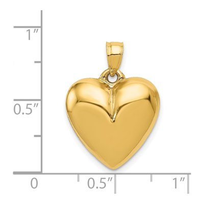 14K Yellow Gold Puffed Heart Pendant – view 5