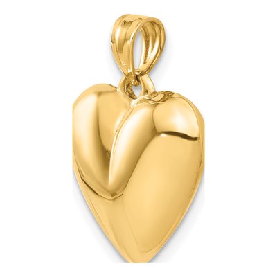 14K Yellow Gold Puffed Heart Pendant – view 6