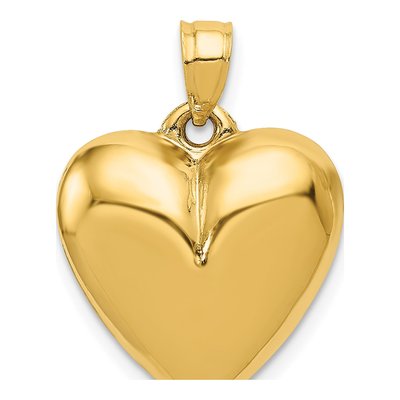 14K Yellow Gold Puffed Heart Pendant