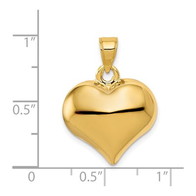 14K Yellow Gold Puffed Heart Pendant – view 6