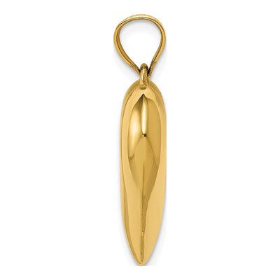 14K Yellow Gold Puffed Heart Pendant – view 3
