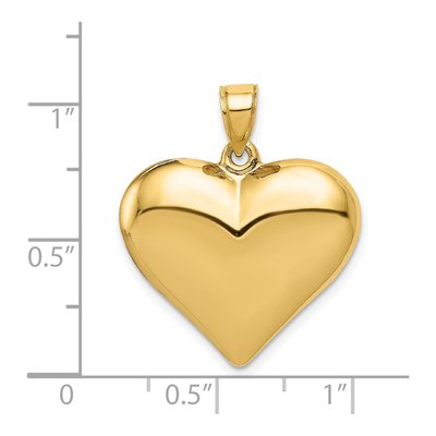 14K Yellow Gold Puffed Heart Pendant – view 4
