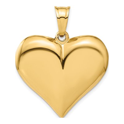 14K Yellow Gold Puffed Heart Pendant – view 4