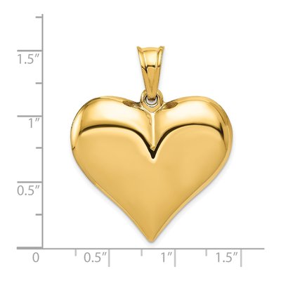 14K Yellow Gold Puffed Heart Pendant – view 5