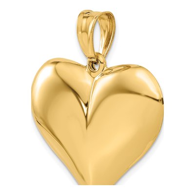 14K Yellow Gold Puffed Heart Pendant – view 6