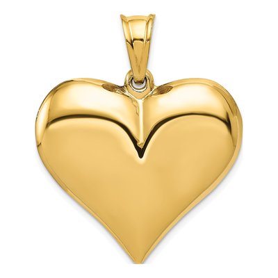 14K Yellow Gold Puffed Heart Pendant