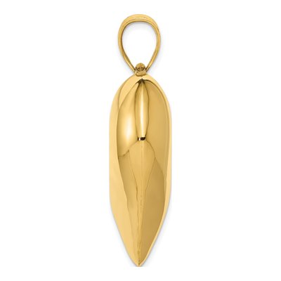 14K Yellow Gold 3D Puffed Heart Pendant – view 3