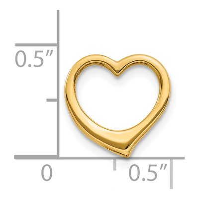 14K Yellow Gold Floating Heart Slide Pendant – view 4