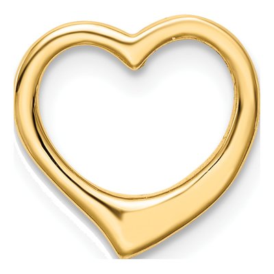 14K Yellow Gold Floating Heart Slide Pendant – view 5
