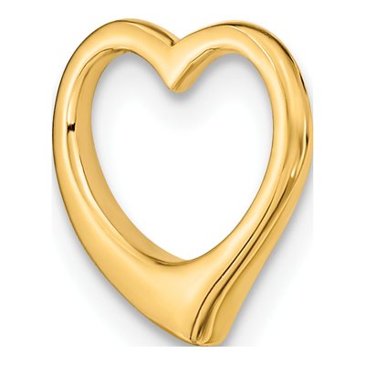 14K Yellow Gold Floating Heart Slide Pendant – view 6