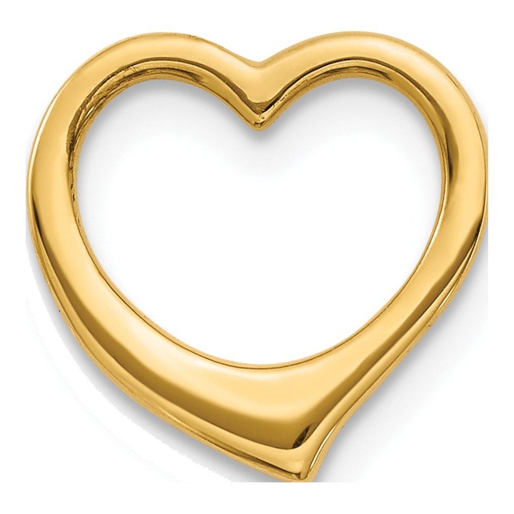 14K Yellow Gold Floating Heart Slide Pendant