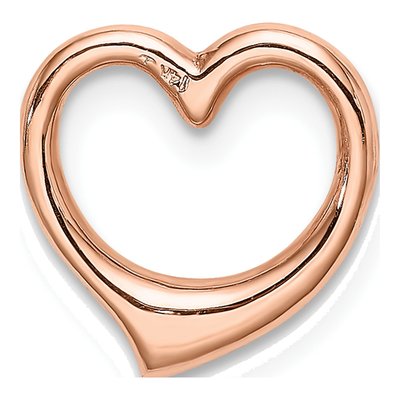 14K Rose Gold Floating Heart Slide Pendant – view 5