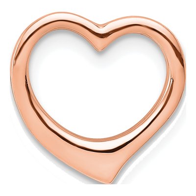 14K Rose Gold Floating Heart Slide Pendant