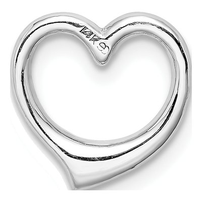 14K White Gold Floating Heart Slide Pendant – view 4