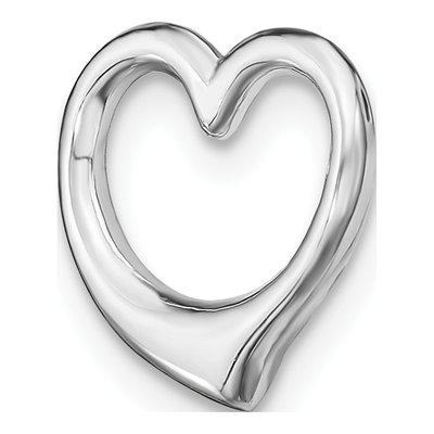 14K White Gold Floating Heart Slide Pendant – view 5