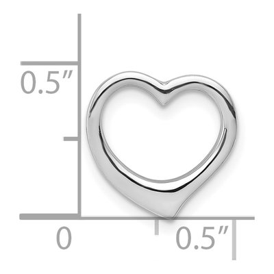 14K White Gold Floating Heart Slide Pendant – view 6