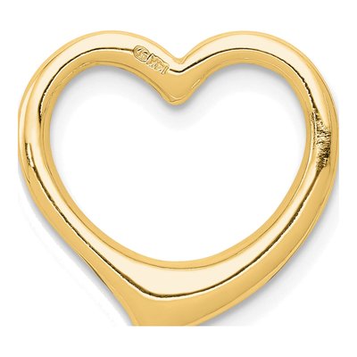 14K Yellow Gold Floating Heart Slide Pendant – view 4